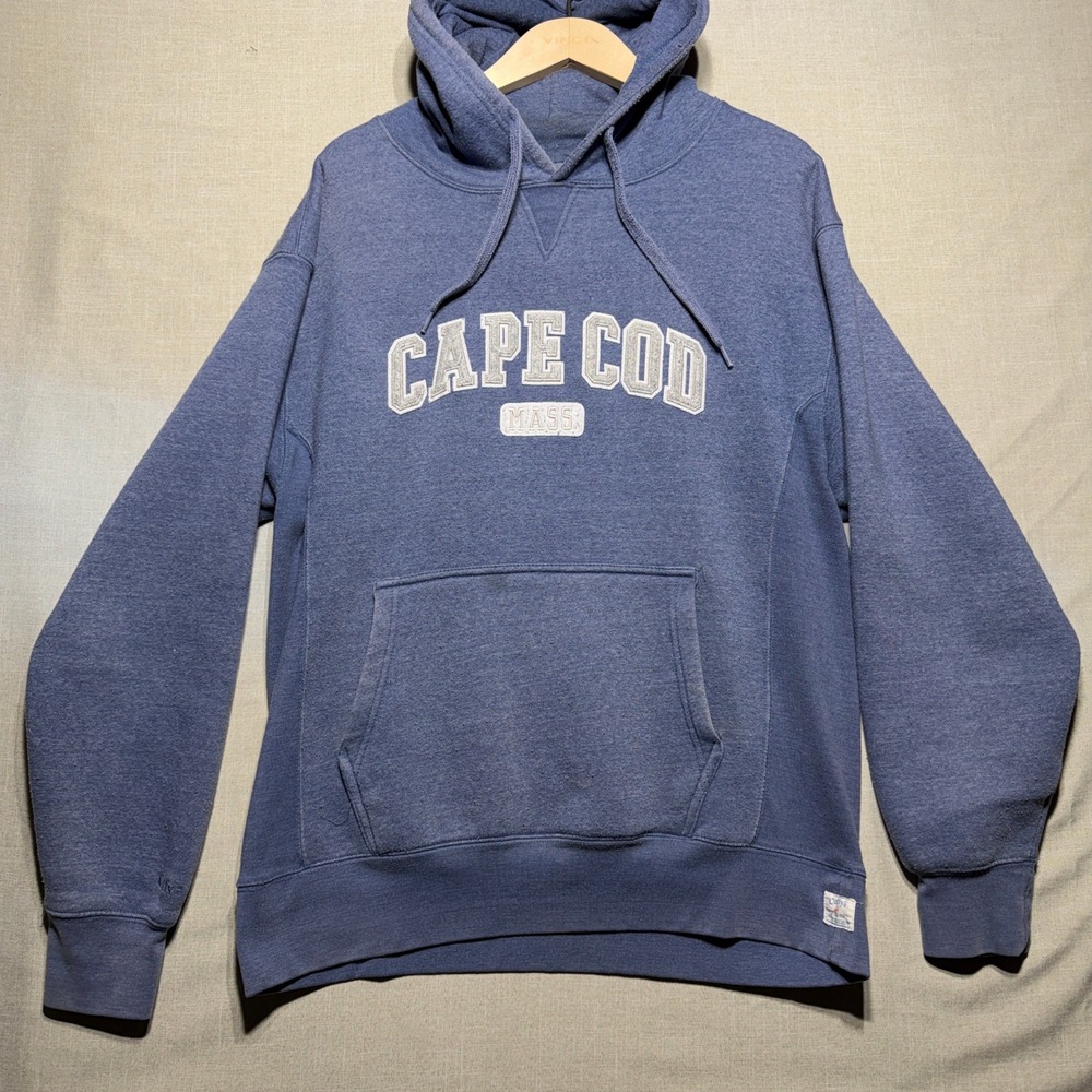 Cuffy's Cape Cod Hoodie Mens Large Blue LS Mass Souvenir Sweatshirt 6997